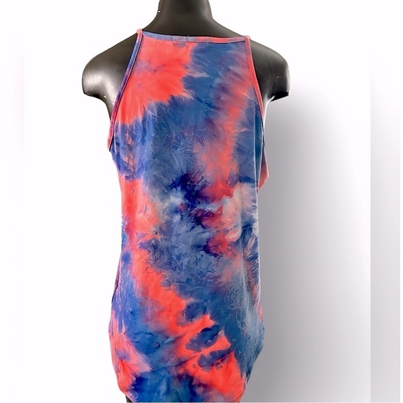 LouKeith Tie Dye Halter Hi Lo Tank Top Multicolor Summer Casual Size Medium - Picture 5 of 5